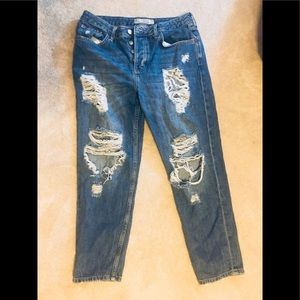 TOPSHOP Designer Distressed Boyfriend Jeans